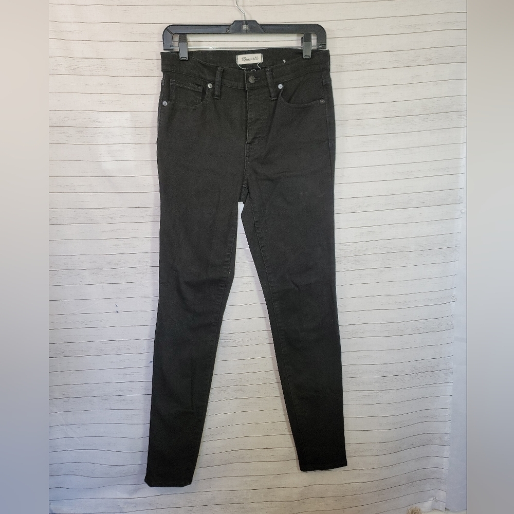 MADEWELL BLACK 9" MID-RISE SKINNY JEANS, sz 28T